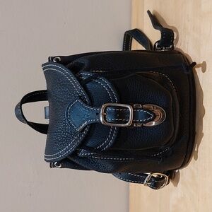 Roots Mini Black Leather Backpack